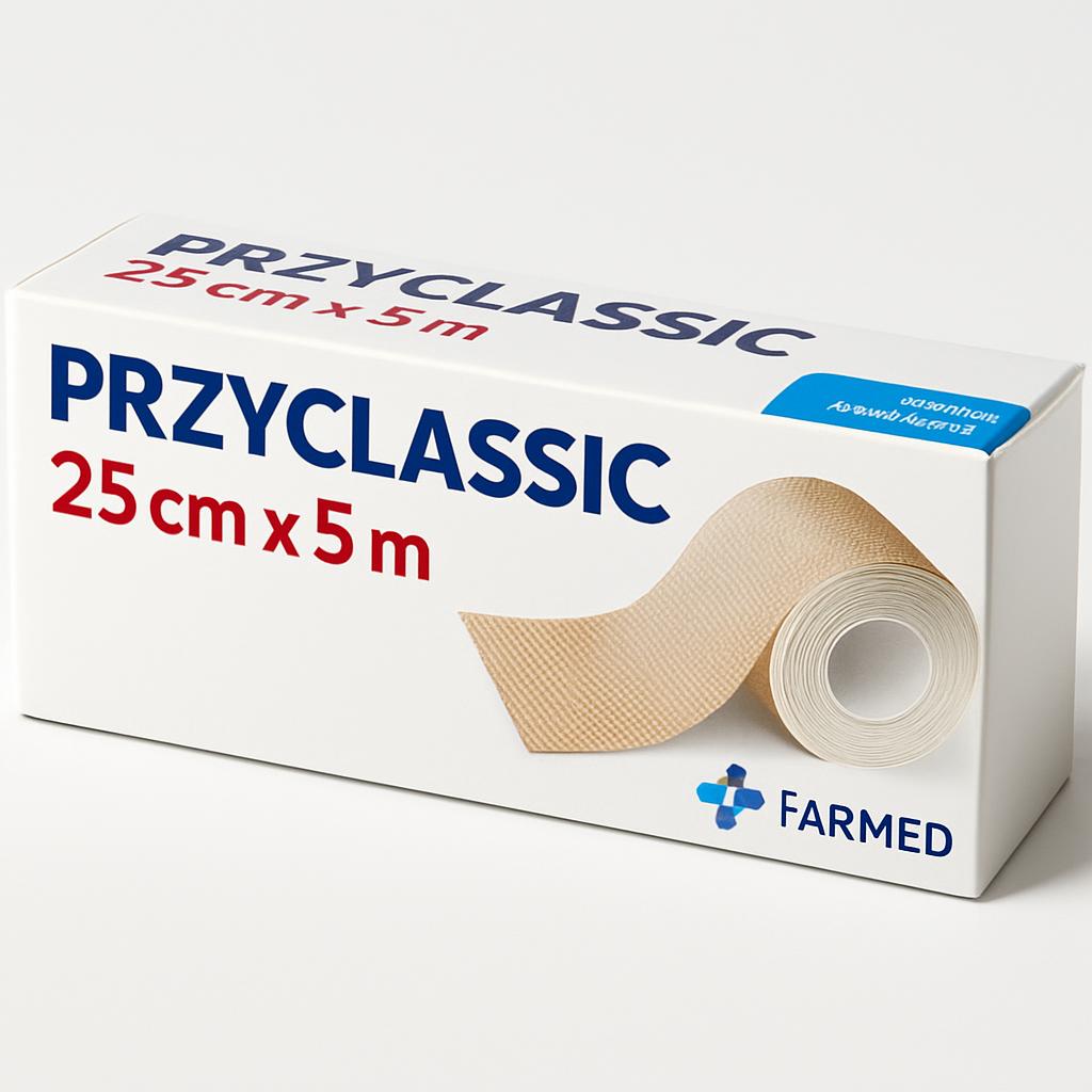 PrzylClassic plaster 25 cm x 5 m z nakładką tkaną